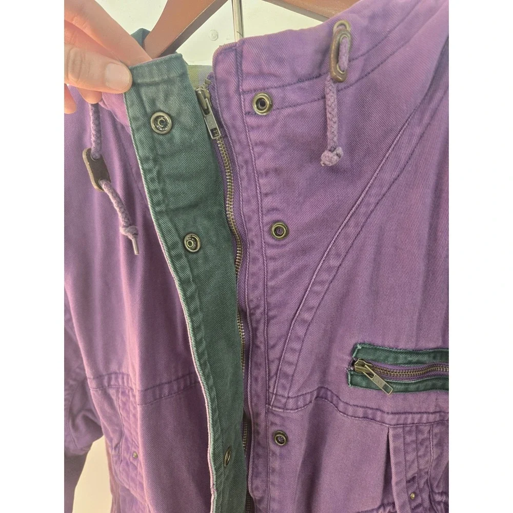 Vintage Mulberry‎ Street Cotton Coat Jacket Womens Large Full Zip Purple